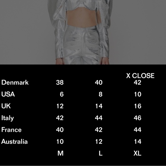 ROTATE Birger Christensen Croc Look Pants Silver - Picture 9 of 9